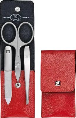 Image de Zwilling Twinox Set de manucure dans un étui en cuir rouge (3 pièces)