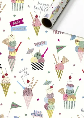 Produktbild von Geschenkpapier 70x150cm Gelato ws