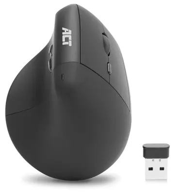 Zdjęcie produktu dla ACT AC5102, Dla praworęcznych, Projekt pionowy, Optyczny, RF Wireless, 1600 DPI, Czarny