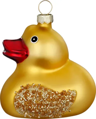 Produktbild von Christbaumschmuck Glas 7cm Badeente Figur Gelb