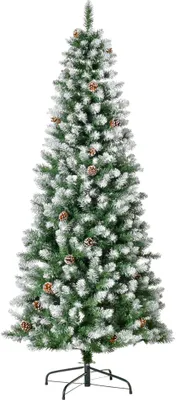 Produktbild von HOMCOM Künstlicher Weihnachtsbaum, 180 cm Christbaum mit Kunstschnee, Indoor