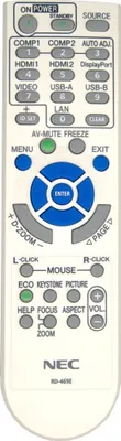 Immagine prodotto di Telecomando NEC RMT-PJ36  RD-469E per M282X  M283X  M302WS  M303WS  M322H  M322W  M322X  M323H  M323W  M323X  M332XS
