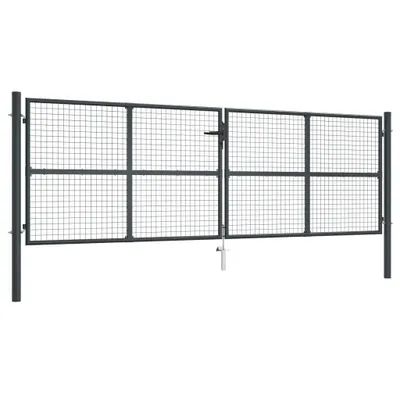 Obrázek produktu pro Pletivá zahradní branka pozinkovaná ocel 400 x 125 cm šedá
