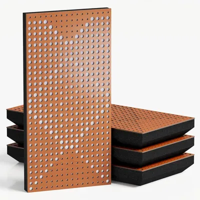 Obrázek produktu pro Sada 10 tenkých akustických panelů WILDS-F, potah samet, rozměry 50x25 cm, barva: ořech/bílá