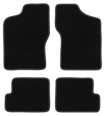 Produktbild von Velours-Fußmatten für Fiat Cinquecento 1991-1998 (Schrägheck) – 4-tlg, Schwarz, passgenau – Wielganizator BASIC
