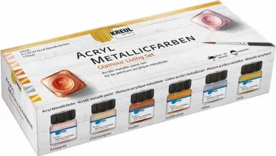 Immagine prodotto di KREUL Set di colori acrilici metallizzati Glamour Living 6 x 20 ml