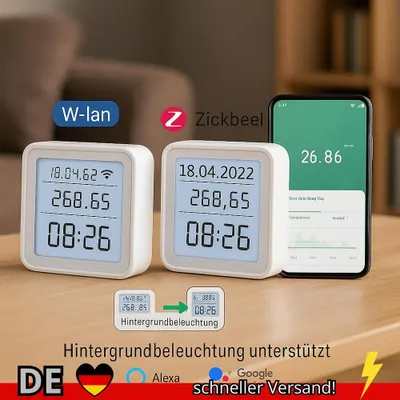 Produktbild von Tuya Zigbee WLAN Temperatur & Feuchtigkeitssensor Thermometer