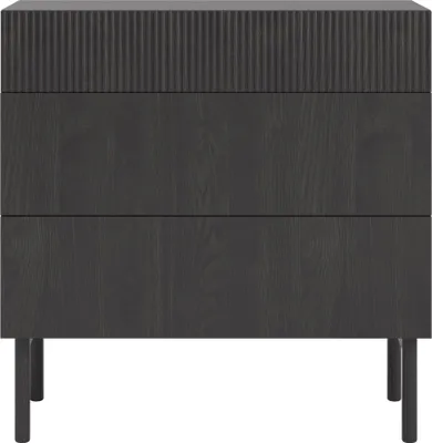 Produktbild von Selsey Nolie - Kommode mit 3 Schubladen, Holzoptik Esche Schwarz, 90 cm