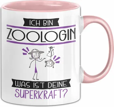 Produktbild von Zoologin Geschenk Tasse Ich Bin Zoologin Was Ist Deine Superkraft Geschenkidee Lustig Geburtstag Weihnachten (Rosa)