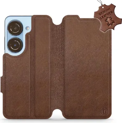 Produktbild von Echtleder Handyhülle für Asus Zenfone 10, Mobiwear Leather, Braun
