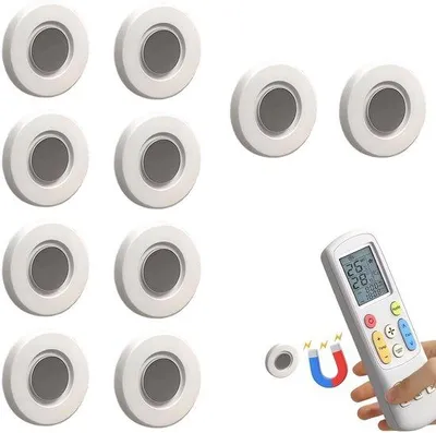 Productafbeelding van Magnetische wandhouders voor afstandsbedieningen - Set van 10 - Zelfklevende beugels - Organizer voor een opgeruimd huis - Sterke houder