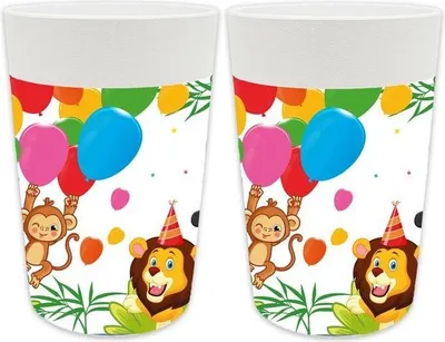 Obrázok produktu pre Opakovane použiteľný pohár ANIMALS Jungle 230ml 2 ks.
