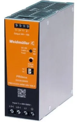 Zdjęcie produktu dla Weidmüller PRO ECO3 240 W 24 V 10 A IIDC Zasilacz Zasilacz
