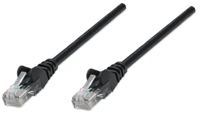 Produktbild von Intellinet Netzwerkkabel, Cat6, U/UTP, CCA, Cat6-kompatibel, RJ45-Stecker/RJ45-Stecker, 15,0 m, schwarz, 15 m, Cat6, U/UTP (UTP), RJ-45, RJ-45, Schwarz