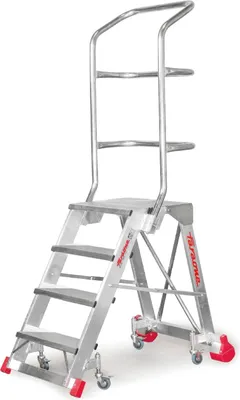 Zdjęcie produktu dla Drabina magazynowa FARAONE 4-stopniowa CM 4LPR - 2,98 m