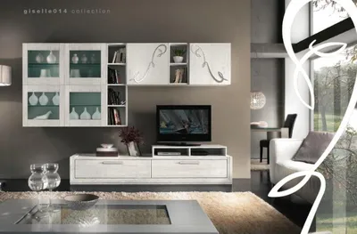 Image de Salon Meuble mural tv Meuble annexe rtv Meubles muraux Armoire Étagère Meuble
