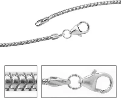 Produktbild von JOBO Schlangenkette 925 Sterling Silber 1,0 mm 42 cm Halskette Kette Karabiner
