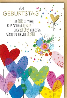 Produktbild von Geburtstag - Glückwunschkarte im Format 11,5 x 17 cm mit Umschlag
