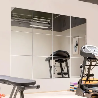 Image de Miroir mural Murrey Home Turnspiegel, miroir carré, sans cadre, composé de carreaux de miroir