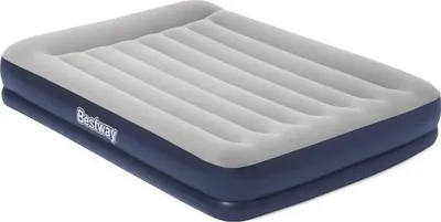 Zdjęcie produktu dla Materac dmuchany Bestway 2-osobowy, 203 x 152 x 36 cm, z wbudowaną pompką elektryczną, niebiesko-szary