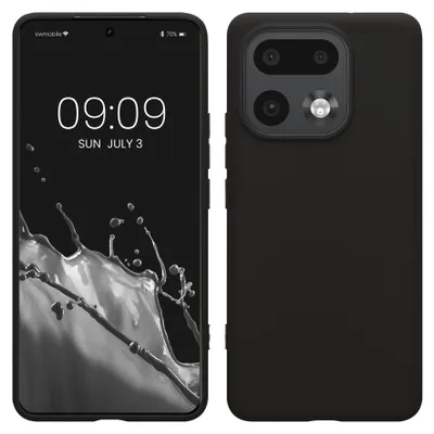 Produktbild von kwmobile Hülle für Realme 16 Pro+ 5G TPU Case - Handyhülle unterstützt kabelloses Laden, flexible Schutzhülle, gummiertes Cover in Schwarz matt