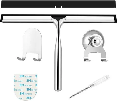 Image de Nettoyeur de douche - Acier inoxydable - Lame en caoutchouc amovible de 25 cm
