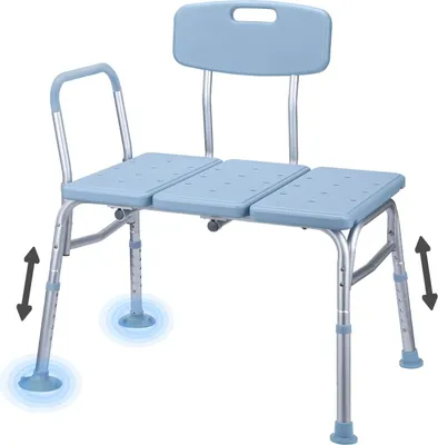 Produktbild von TRMLBE Sprchová stolička Bath Seat 85-96cm Výškově nastavitelná sprchová židle pro seniory Protiskluzová stolička do vany s rukojetí a opěradlem Bath Stool Shower Aid (typ A, třídílné sedadlo)