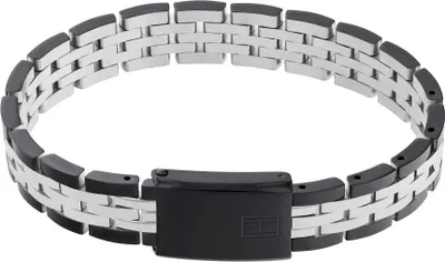 Zdjęcie produktu dla Bransoletka ze stali szlachetnej srebrno-czarna - Tommy Hilfiger Model: 2790503