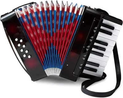 Image de Mini-accordéon à 8 touches, 17 clés, avec lanière en cuir