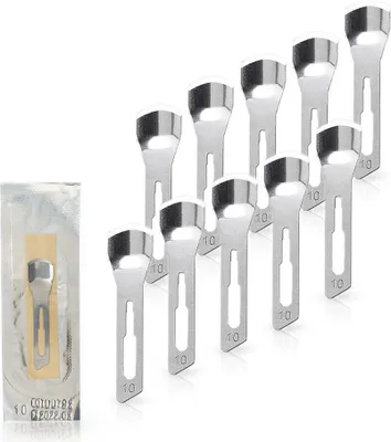 Produktbild von 10 x Hohlmeißelklingen Figur 10 einzeln steril verpackt für Skalpellhalter Nr. 3