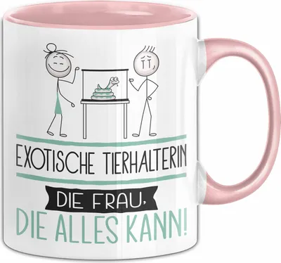 Produktbild von Exotische Tierhalterin Geschenk Tasse Becher Die Frau Die Allen Kann Geschenkidee für eine Exotische Tierhalterin Lustig (Rosa)