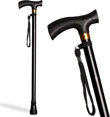 Immagine prodotto di Bastone da passeggio per anziani - Bastone di supporto - Ideale per l'uso all'aperto - Altezza regolabile - 74-95 cm - Marrone