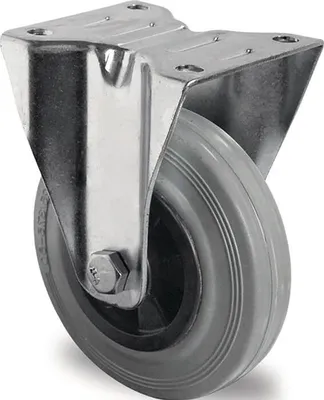 Produktbild von Bockrolle 160 mm 135 kg Vollgummi Rollenlager 135 x 110 mm Polypropylen
