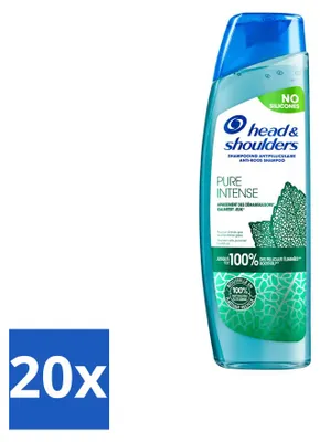 Immagine prodotto di 20 flaconi di shampoo anti-forfora Head & Shoulders Pure Intense, con menta, da 250 ml - confezione - 20 pezzi