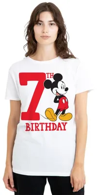 Zdjęcie produktu dla Koszulka damska z motywem Myszki Miki Disney, 7 urodziny, biała, rozmiar M