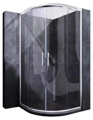Produktbild von Viertelkreis Duschkabine Runddusche 90x90 mit Eckeinstieg und Schiebetür