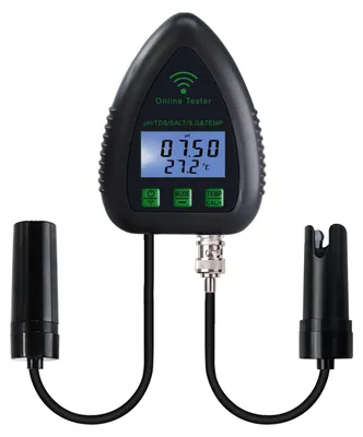 5-in-1 WLAN-Wasserqualitätstester pH/TDS/Salz/Temp. mit App-Alarm