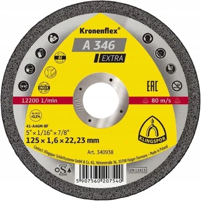 Immagine prodotto di Disco da taglio Klingspor 230 mm x 1,9 mm x 22,2 mm a346