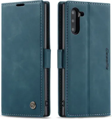 Image de Galaxy Note 10 Case, RetroPolyuréthaneLeather Case, Card Pockets, Magnetic Closure, Case with Stand Function for Samsung Galaxy Note 10 Blue