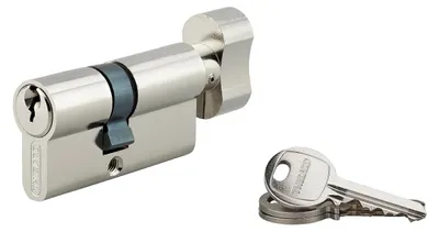 Image de Cylindre de serrure à bouton SA, 35Bx25mm, anti-arrachement, nickel, 3 clés - THIRARD