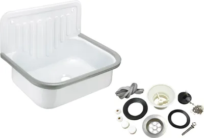 Produktbild von Stahl Ausgussbecken mit Zubehör-Set