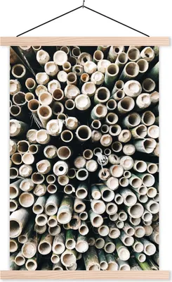 Produktbild von MuchoWow® Textilposter Bambus - Tropisch - Grün 120x180 cm mit holzfarbenen Rahmen - Textil-Plakat