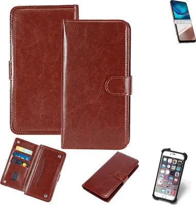 Produktbild von K-S-Trade 360° Hülle kompatibel mit Motorola Moto G42 braun Kunstleder Case BookCase WalletCase Kunstlederederhülle Handyhülle, Rundumschutz