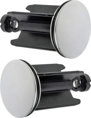 Produktbild von Universal Waschbeckenstöpsel Ø 40 mm, 2 Stück, Abflussstöpsel Chrom, aus Messing mit Gummidichtung, höhenverstellbar, rostfreier Badewannenablauf