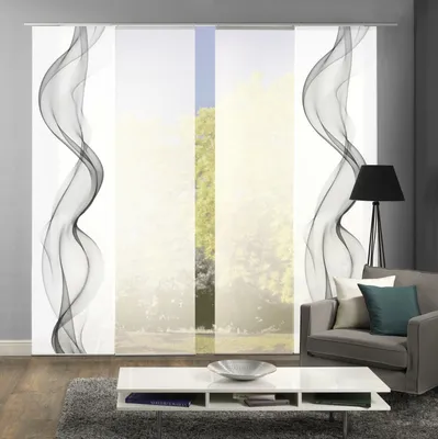 Produktbild von 80265 Schiebegardine ALBERTA, Digitaldruck Seidenoptik, 245x60 cm, Set