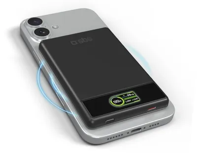 Immagine prodotto di SBS Power Bank Magnetico 5000 Mah Con Display E Ricarica 15W