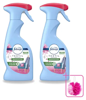 Productafbeelding van 2 x Febreze Textielverfrisser - Roos en Nagelbloem - 375 ml - Voordeelverpakking - 2 stuks