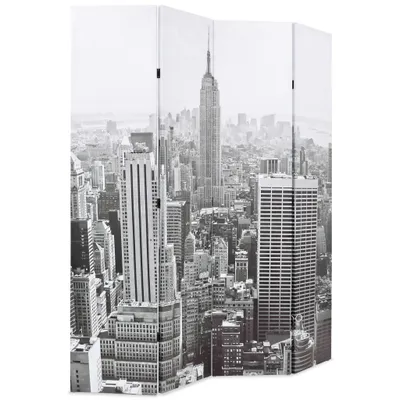Produktbild von vidaXL Raumteiler klappbar 160 x 170 cm New York bei Tag Schwarz-Weiß