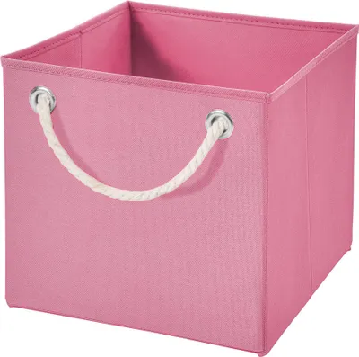 Produktbild von 1x Aufbewahrungs Korb Rosa Faltbox 15 x 15 x 15 cm  Regalkorb von Stick&Shine faltbar mit Kordel