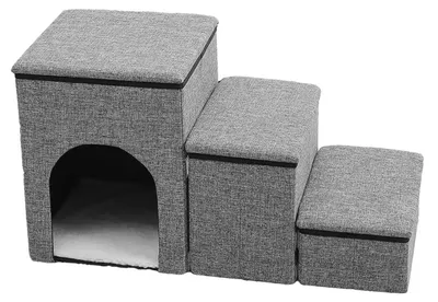 Produktbild von Haustierleiter, faltbares Design, rutschfeste Oberfläche, GRAU